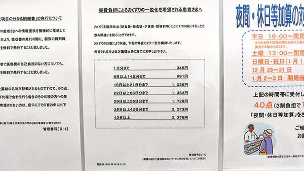 薬局くすりの福太郎白井駅前店の一包化対応