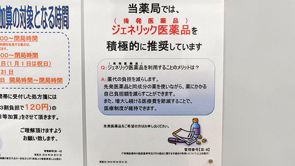 薬局くすりの福太郎 ららぽーとTOKYO-BAY店のジェネリック対応