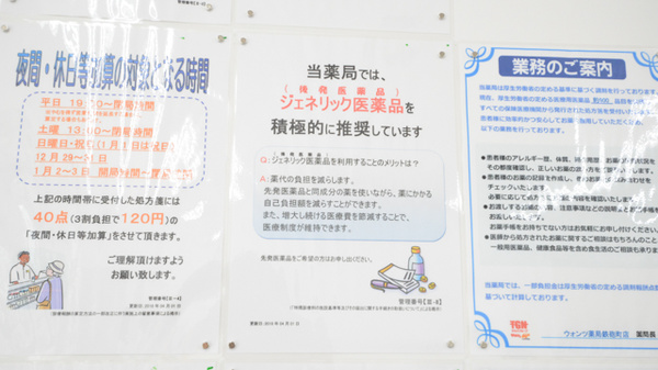 ウォンツ薬局鉄砲町店のジェネリック対応