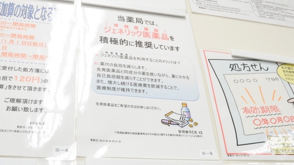 ウォンツ薬局八丁堀交差点前店(伊藤久芳堂ビル7F)のジェネリック対応