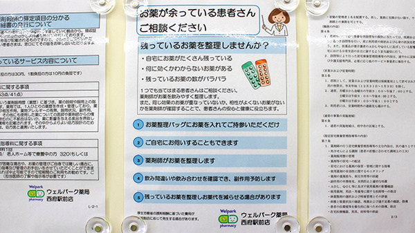 ウェルパーク調剤薬局西府駅前店の残薬回収サービス