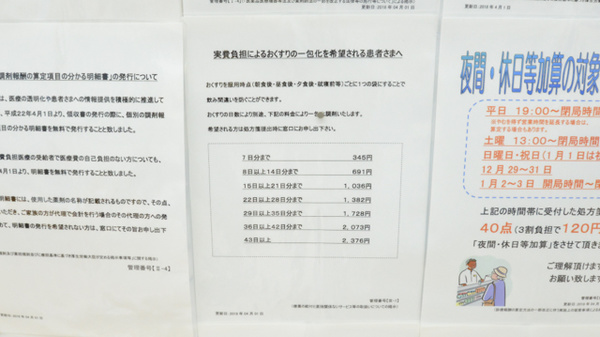 調剤薬局ツルハドラッグ稚内新光店の一包化対応