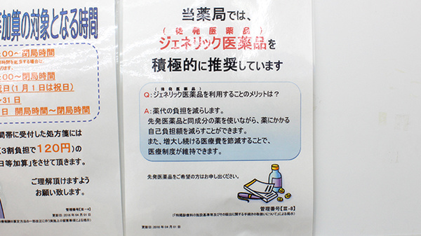 調剤薬局ツルハドラッグ山形嶋店のジェネリック対応