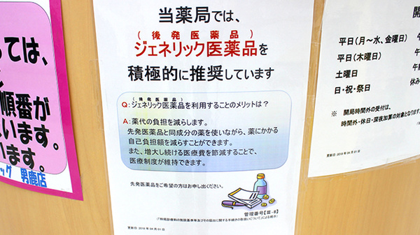 調剤薬局ツルハドラッグ男鹿店のジェネリック対応
