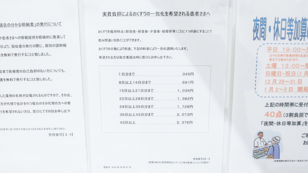 ビー・アンド・ディー調剤薬局　ささしまグローバルゲート店の一包化対応