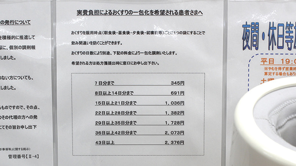 調剤薬局ツルハドラッグ十和田店の一包化対応