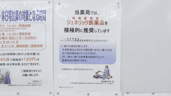 調剤薬局ツルハドラッグ紀三井寺店のジェネリック対応