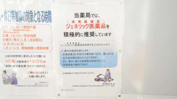 調剤薬局ツルハドラッグ田野店のジェネリック対応