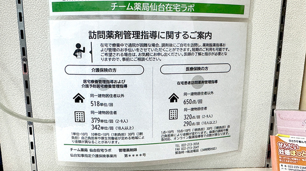 チーム薬局仙台在宅ラボの在宅対応