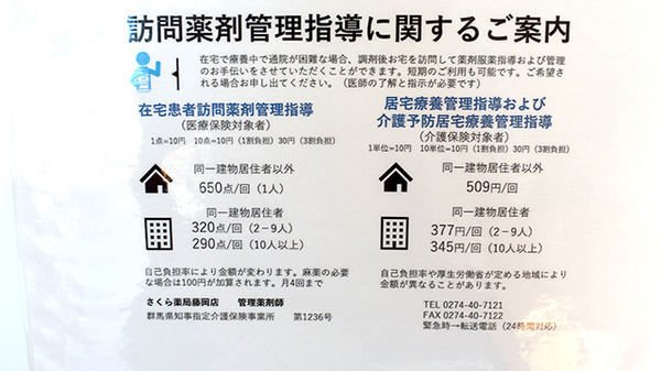 さくら薬局藤岡店の在宅対応