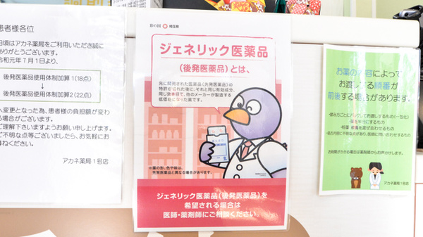 アカネ薬局１号店のジェネリック対応
