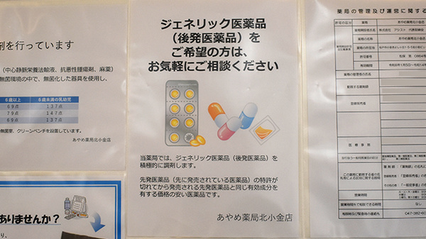 あやめ薬局北小金店のジェネリック対応