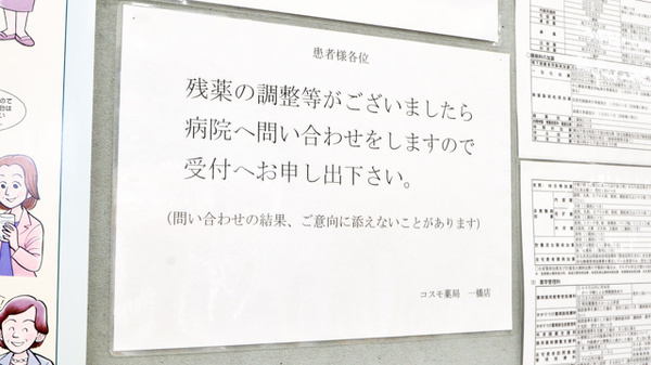 コスモ薬局一橋店の残薬回収サービス