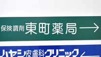有限会社　東町薬局の看板