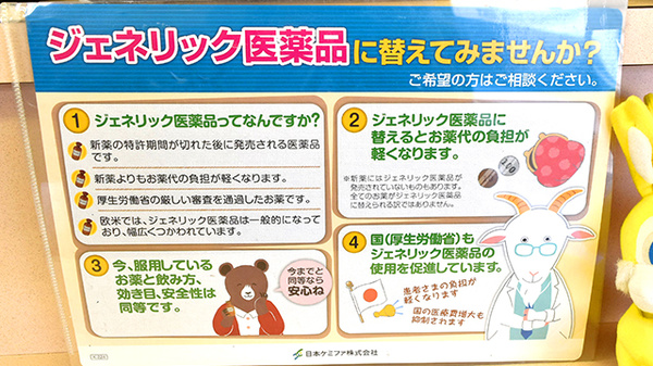 ヤマグチ薬局　甲府店のジェネリック対応