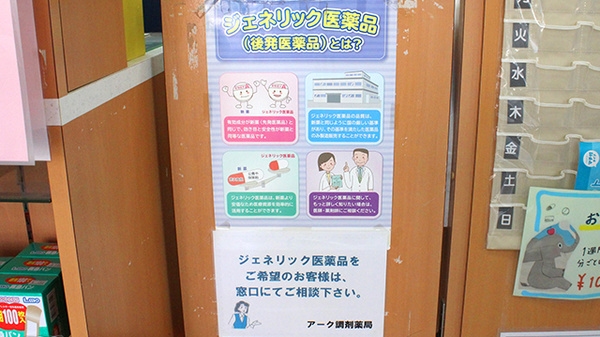 アーク調剤薬局　山梨店のジェネリック対応