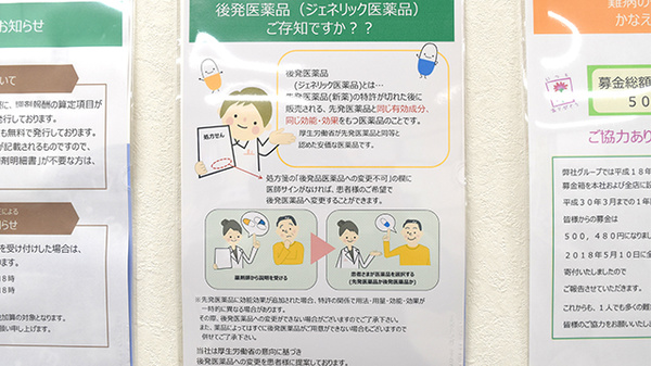 たんぽぽ薬局　岐阜中央店のジェネリック対応
