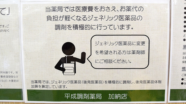 平成調剤薬局加納店のジェネリック対応