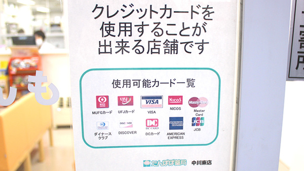 たんぽぽ薬局　中川東店のクレジットカード対応