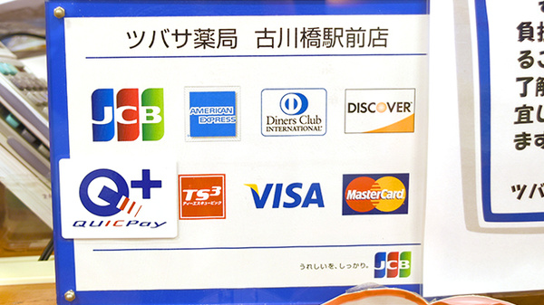 ツバサ薬局　古川橋駅前店のクレカ/電子マネー対応