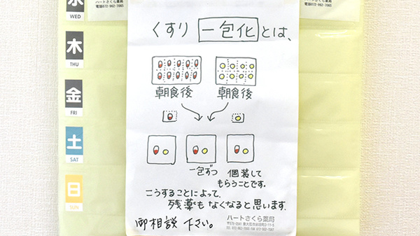 ハートさくら薬局の一包化対応