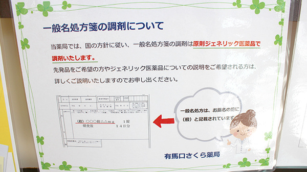 有馬口さくら薬局のジェネリック対応