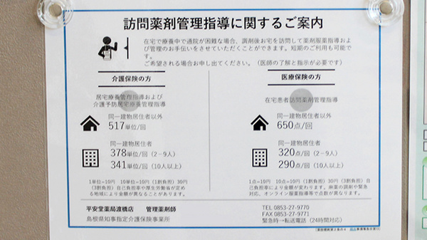 平安堂薬局渡橋店の在宅対応
