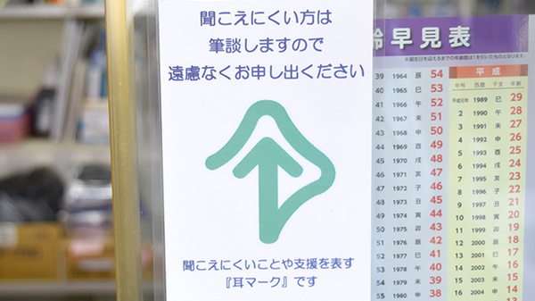 なかの薬局の筆談対応