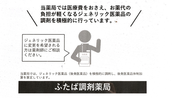 ふたば調剤薬局のジェネリック対応
