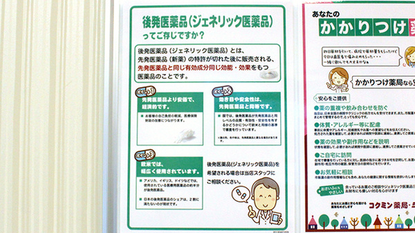 コクミン薬局習志野南店のジェネリック対応