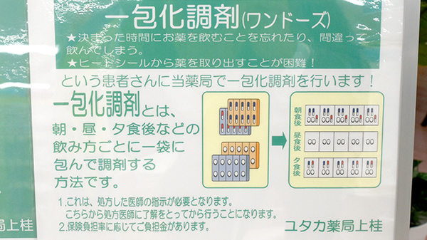 ユタカ薬局上桂の一包化対応