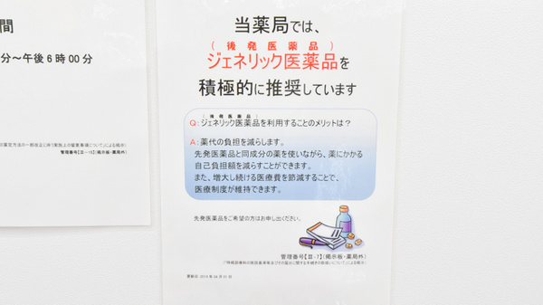 調剤薬局ツルハドラッグむつ小川店のジェネリック対応