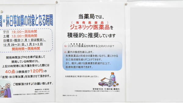 調剤薬局ツルハドラッグ旭川4条店のジェネリック対応