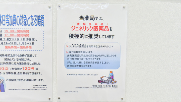 ウォンツ薬局　呉共済病院前店のジェネリック対応