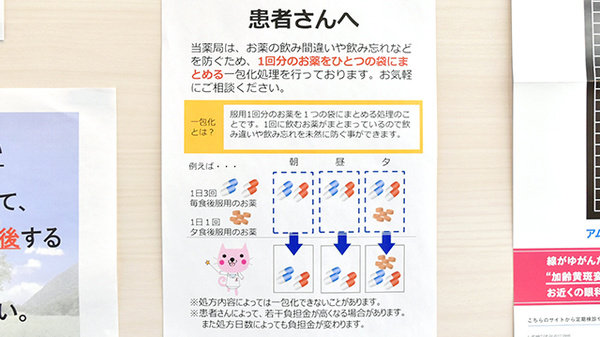ドレミ薬局平野店の一包化対応