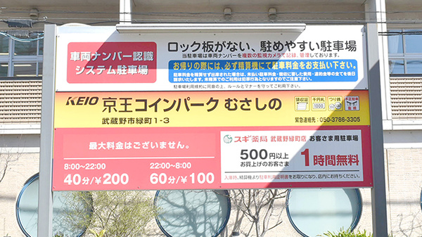 スギ薬局　武蔵野緑町店の駐車場案内