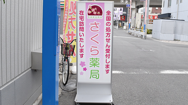 さくら薬局長居店の看板