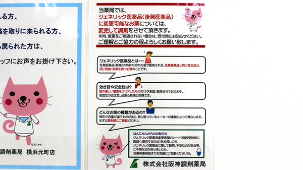 阪神調剤薬局　横浜元町店のジェネリック対応