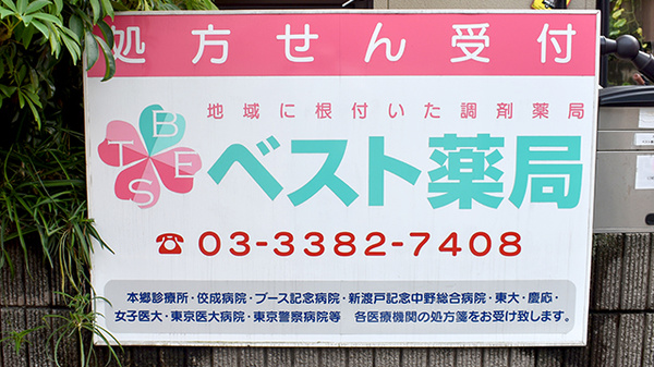 ベスト薬局の看板