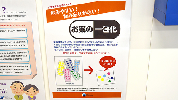 中川薬局　三鷹駅前2号店の一包化対応
