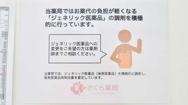 さくら薬局のジェネリック対応