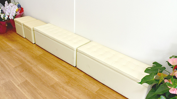 みつは城北公園通り薬局の待合スペース