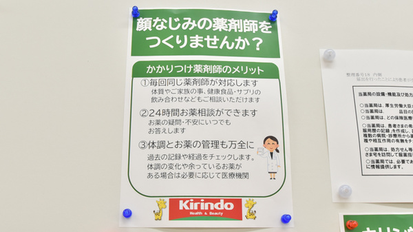 キリン堂薬局　王寺駅前店のかかりつけ薬局対応