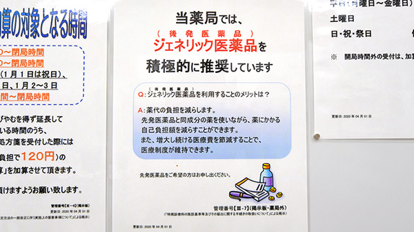 調剤薬局ツルハドラッグ　国立店のジェネリック対応