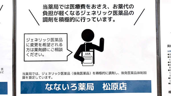 なないろ薬局　松原店のジェネリック対応