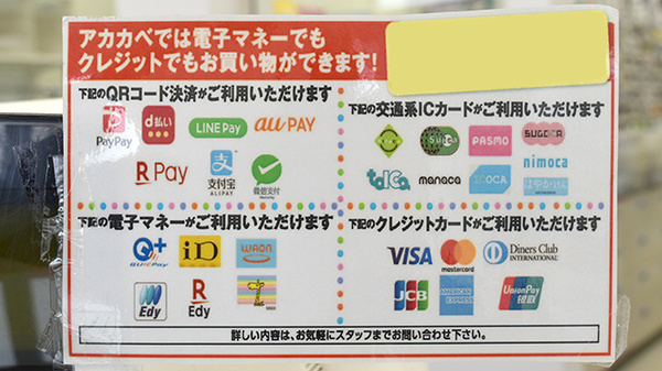 アカカベ薬局　出口店のクレカ/電子マネー/スマホ決済対応