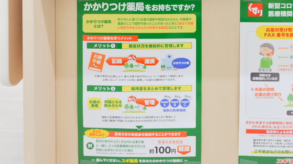 スギ薬局　長瀬駅前調剤店のかかりつけ薬局対応