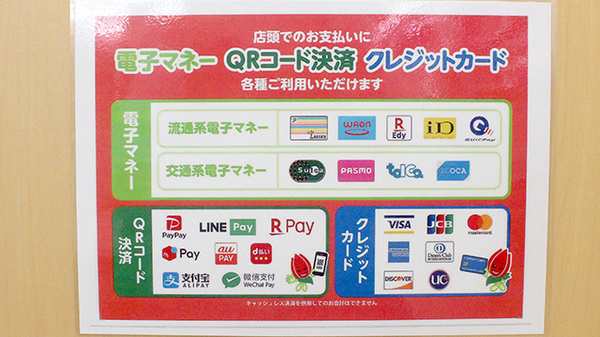 セキ薬局　ピアシティ宮代店のクレカ/電子マネー/スマホ決済対応