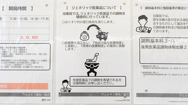ウェルネス薬局八屋店のジェネリック対応