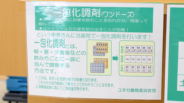 ユタカ薬局長浜宮司の一包化対応